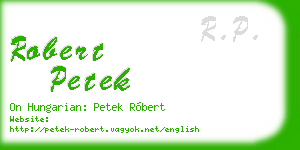 robert petek business card
